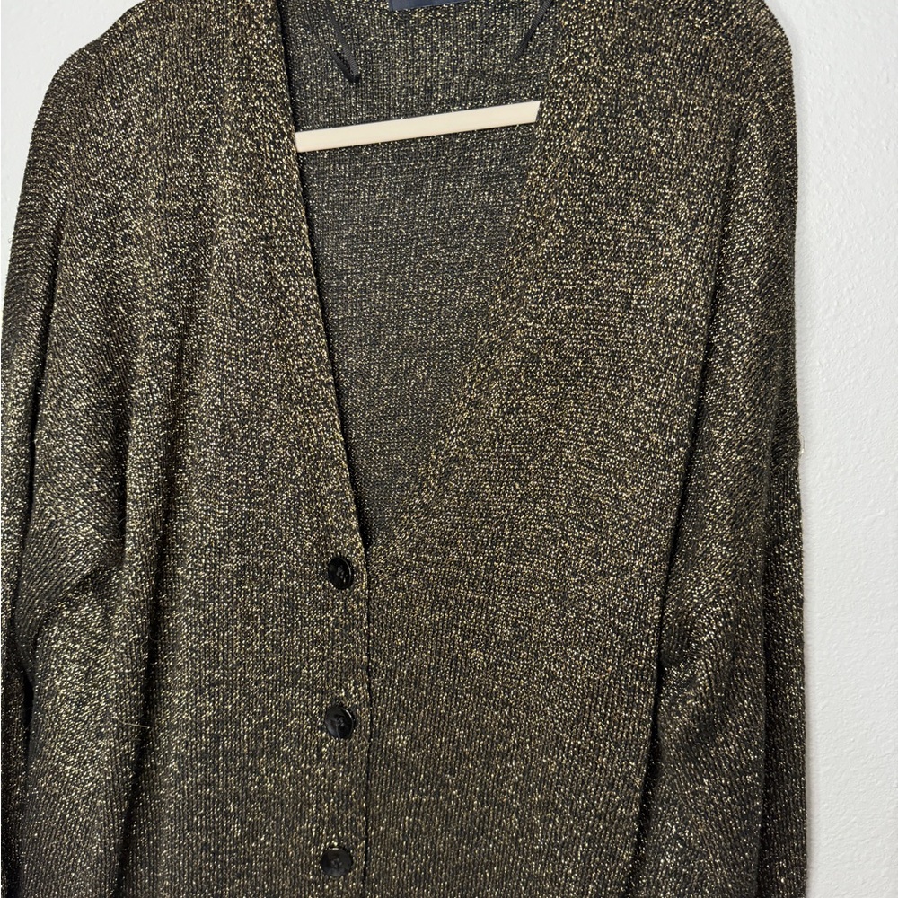 Zara Black and Gold Knit Sweater